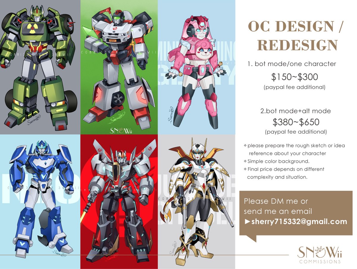 ✨Commission OPEN✨ Hi!! Commissions are open! If you are interested, please DM me or send me email! RT will be appreciated!🥰♥️ +DM me or +sherry715332@gmail.com +Reply in 1-2 days +slots are limited - #Transformers #commission #commissionsopen