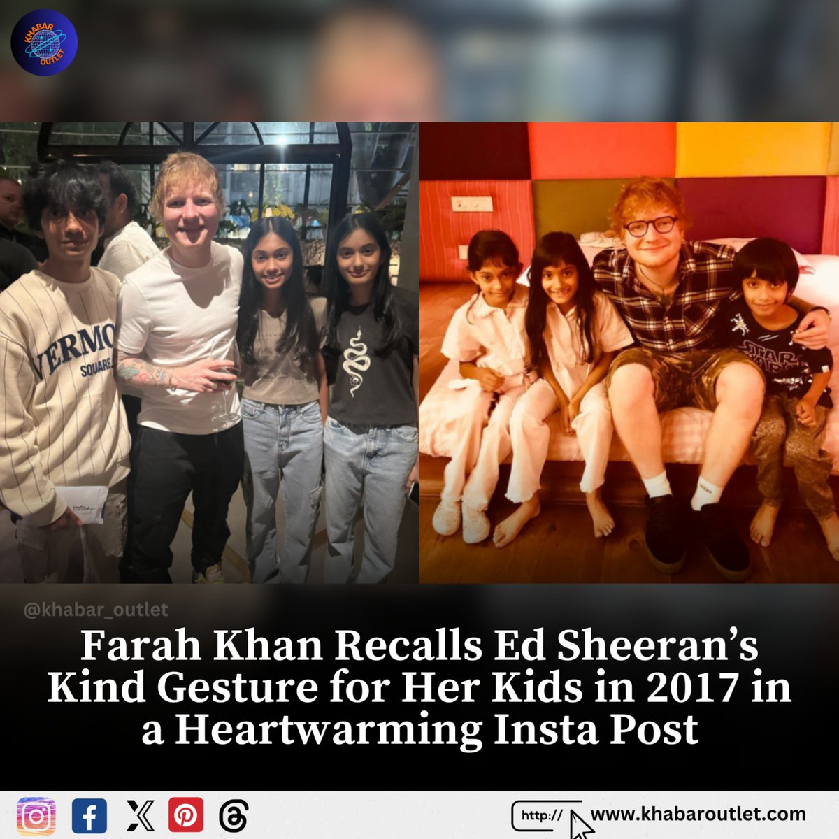 #Farahkhan Recalls #EdSheeran kind Gesture for her Kids
#khabaroutlet #Bollywood #Trending #letsdance #LokasabhaElection2024 #singer #popsinger #todayupdates #news #hollywood