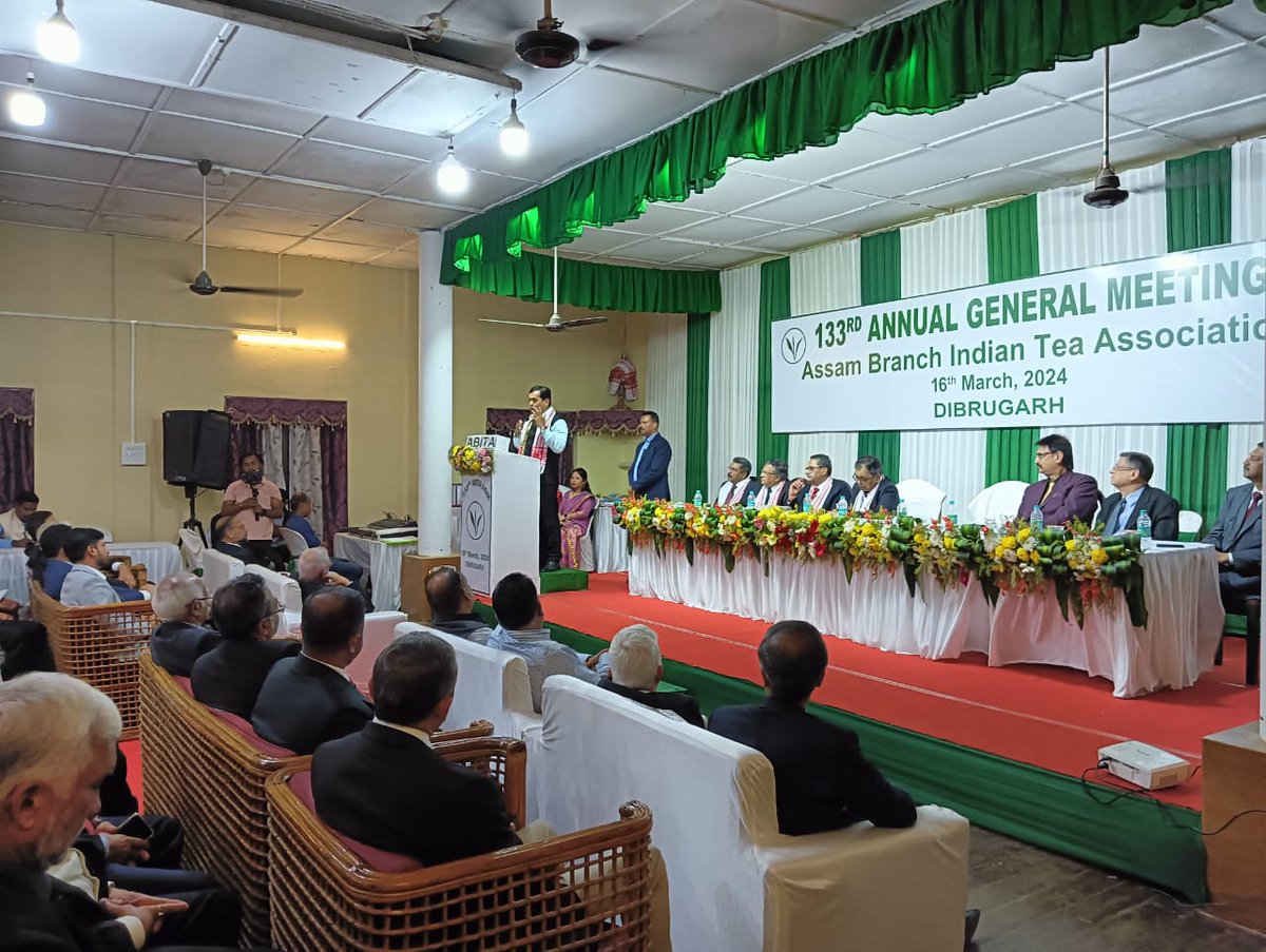 Hon'ble Union Minister, Sarbananda Sonowal graced and addressed the 133rd AGM of Assam Branch ITA today at Dibrugarh as Chief Guest. Suneel Sikand, Vice Chair ITA addressed the august gathering. Atul Rastogi, Addl Vice Chair ITA & Arijit Raha, Secy General attended the AGM.