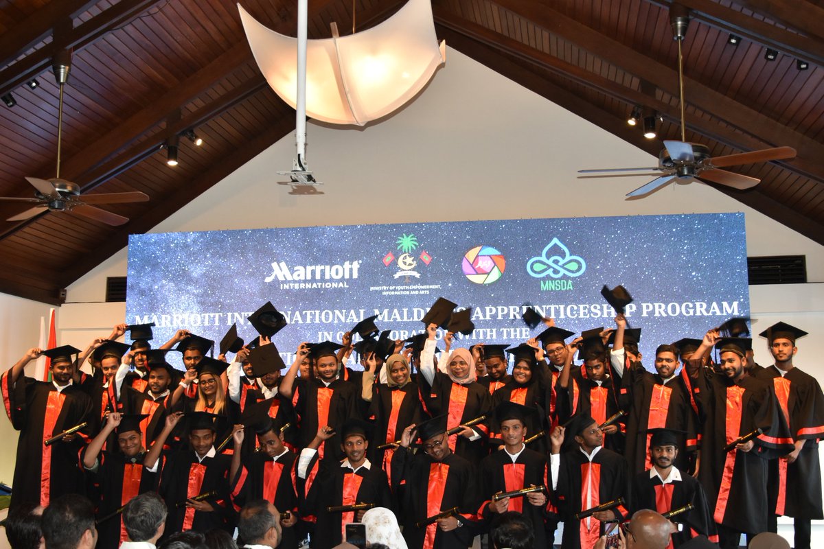 The graduation of Marriott International Maldives Apprenticeship Program, in association with National Apprenticeship Program, took place this evening at Sheraton Maldives. @mitmaldives @MarriottIntl