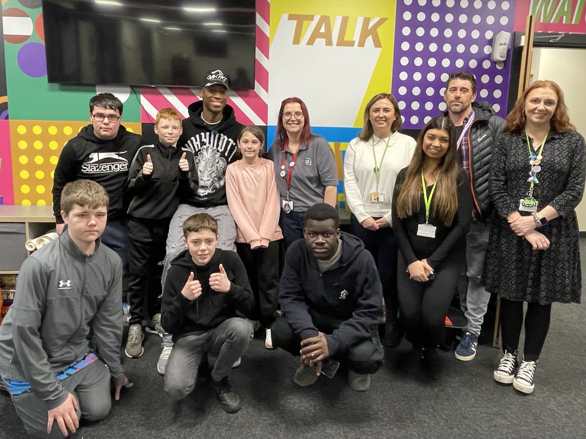 Thank you to basketballer, model, and mental health advocate, Kofi Josephs, @keezus4, for inspirational discussions with young people in Wigan and Leigh this week. Encouraging young people to build self- confidence and resilience as part of a week of action funded by <a href="/greatermcr/">Greater Manchester Combined Authority</a>