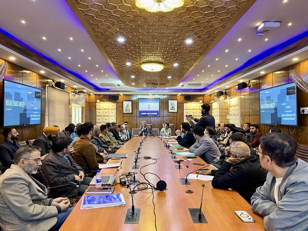 The Second meeting between JK RERA and Realtors took place today at the Civil Secretariat, Srinagar, marking another significant milestone in enhancing the regulatory framework of the real estate sector in the Jammu & Kashmir region.