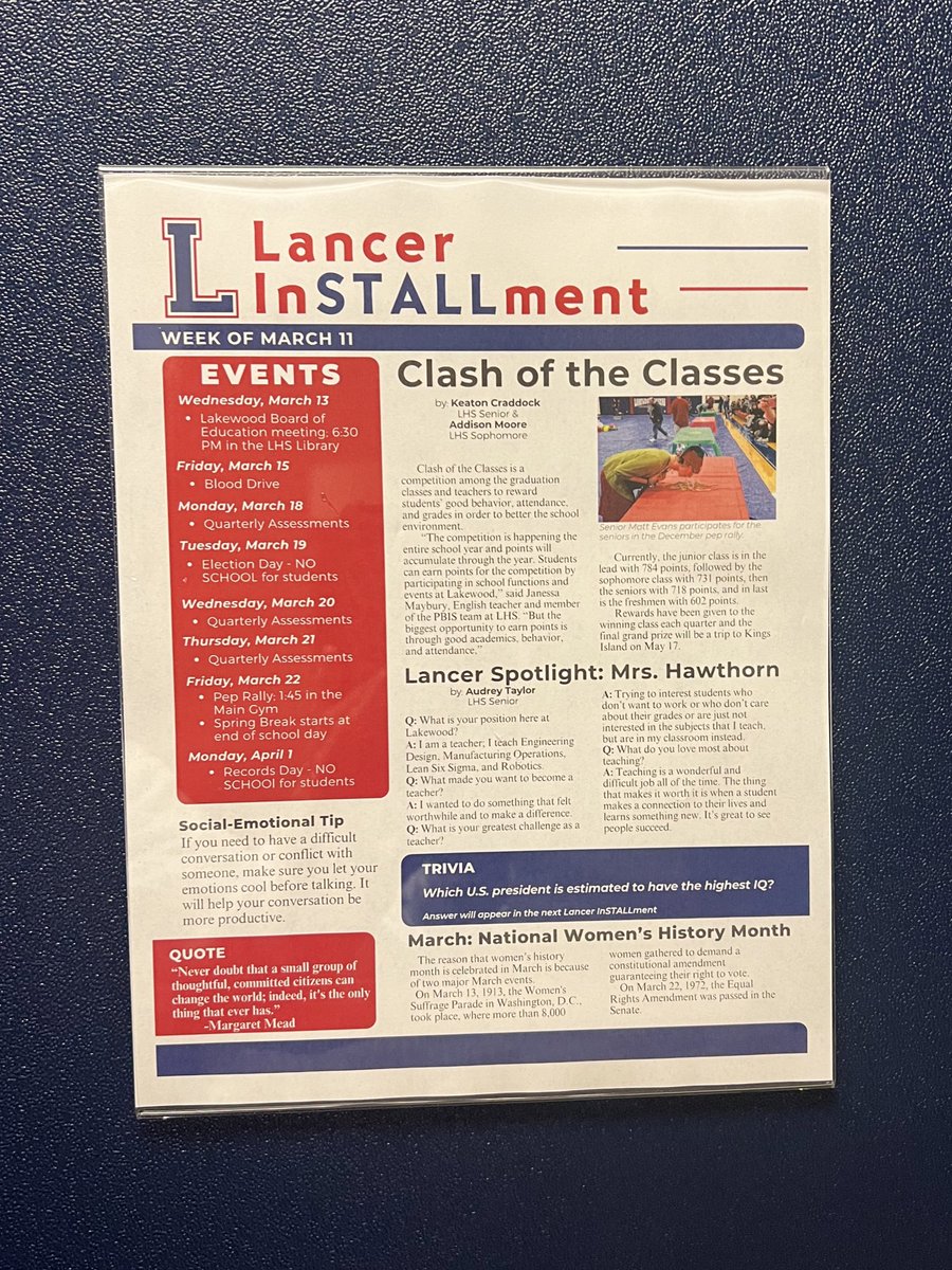 New newsletter for the inside of the bathroom stalls at LHS by my Journalism 1 and Journalism 2 classes📰 <a href="/lakewoodlocalsd/">Lakewood Local Schools</a> <a href="/LakewoodLSD_HS/">Lakewood High School</a>