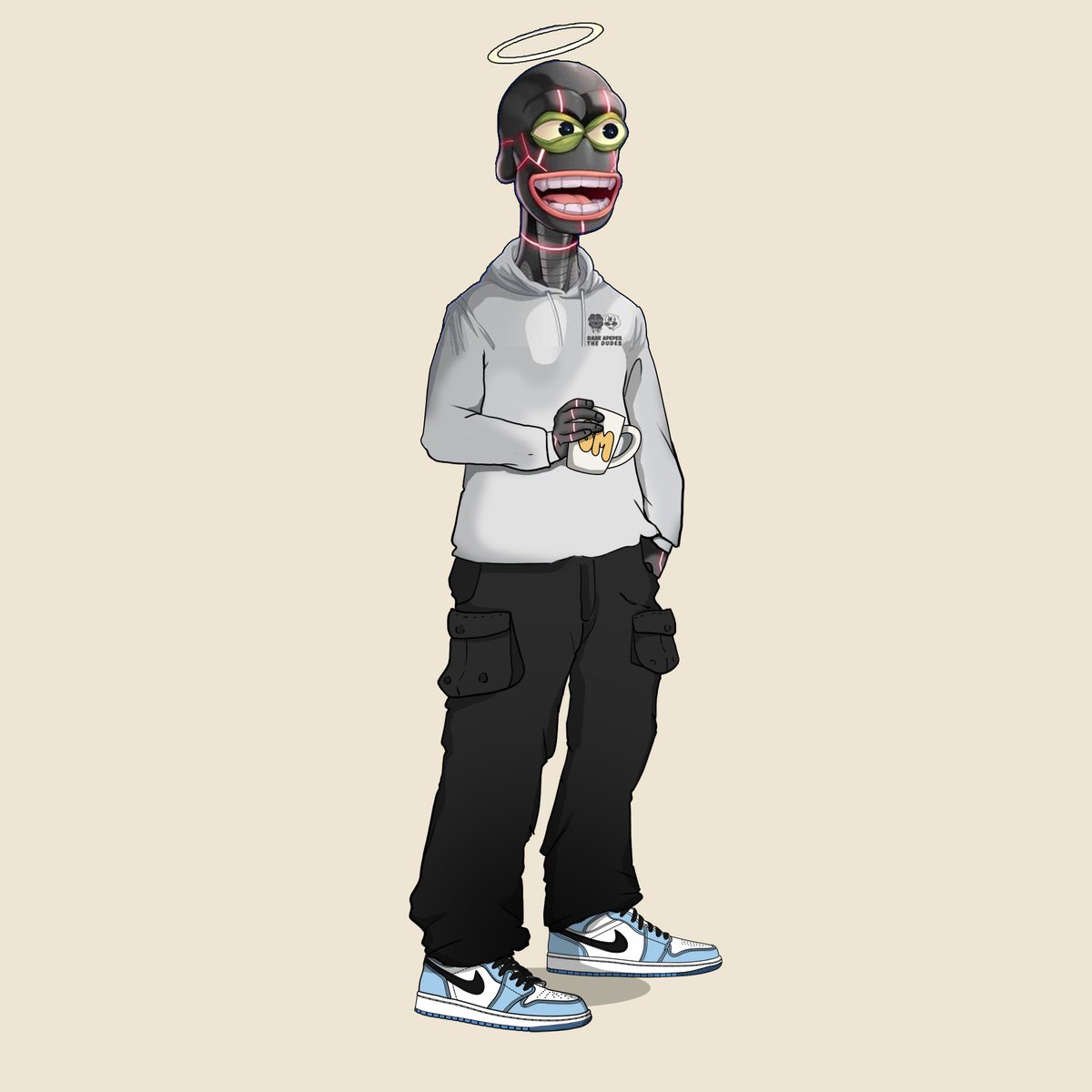 Deathbot Beaze went outside to the pond at a live party event in his University Blue Jordan 1s with the <a href="/RareApepesNFT/">Rare Apepes</a> Merch on some slight shit

Art work from <a href="/Azuray1403/">Azura ⚡</a> 🔥 #RareApepes #ALLDAYDSK #WeAreDSK #DeathBotBoyz
