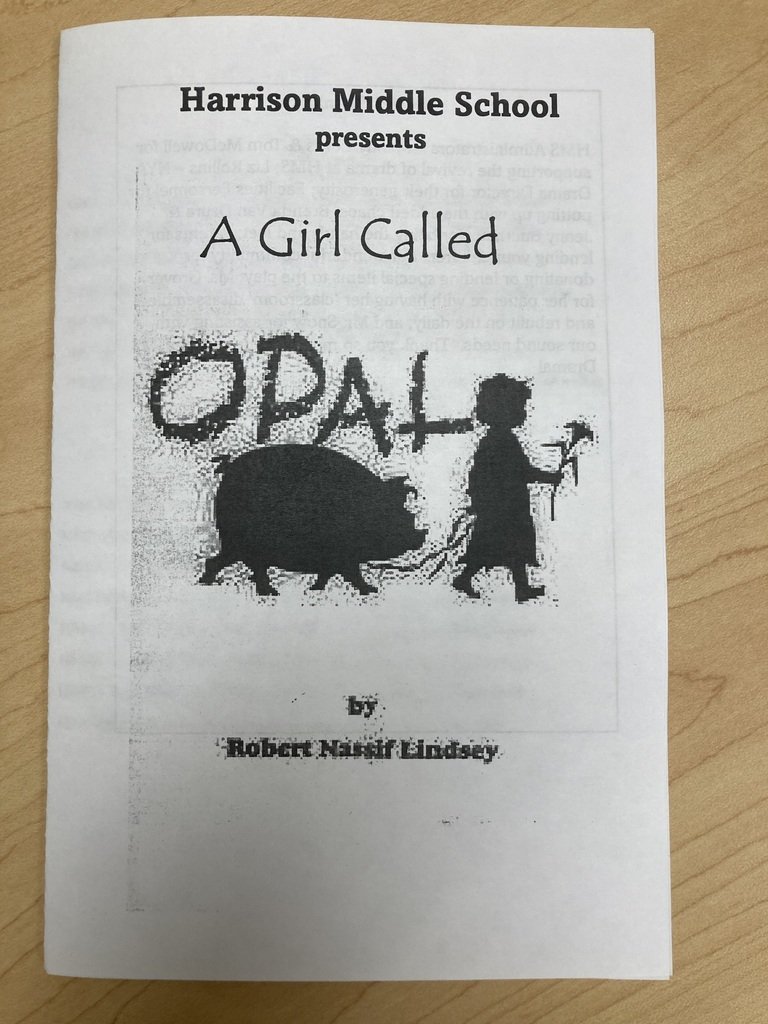 It is almost time for our students' performance of A Girl Called Opal! Showtimes are at 2 PM and 7 PM today. Come join us!