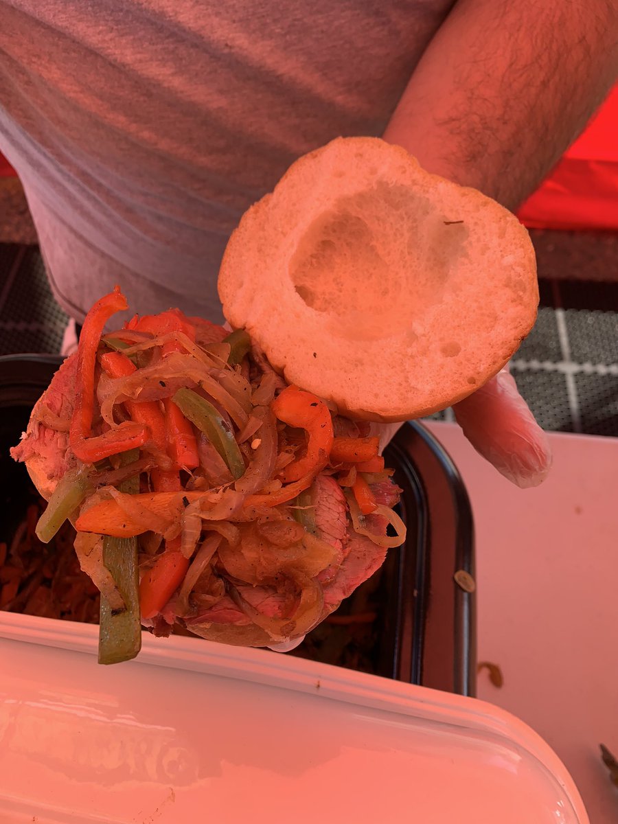 We’re all set up and serving our famous tritip sandwiches at Dandelion Days in Jackson! Come down and visit historic Main St. on this beautiful weekend.

We would like to thank CAL FIRE Amador-El Dorado Unit Engine 2754 for coming down to give us a hand making sandwiches.