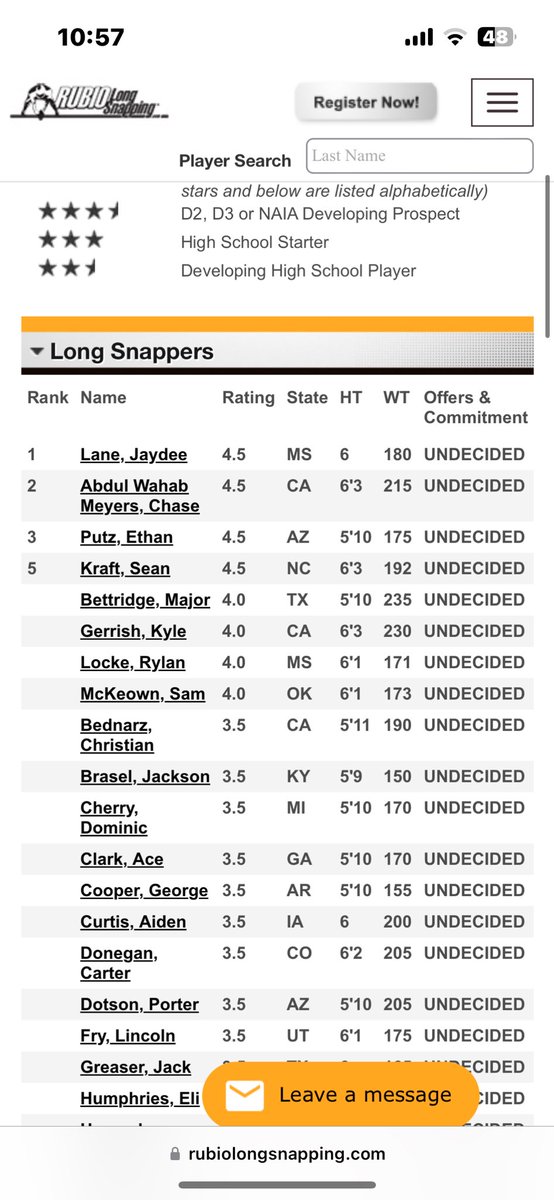 Extremely thankful to say I have been ranked 4.5 ⭐️ at my first Rubio long snapping camp. Feels great, but time to get back to work! Thank you for the camp in Cali @TheChrisRubio 
@jason247scout @jclang5 @Joe_Lang_  @RonTBAOL 

youtu.be/yIQiub2Nmlg?si…