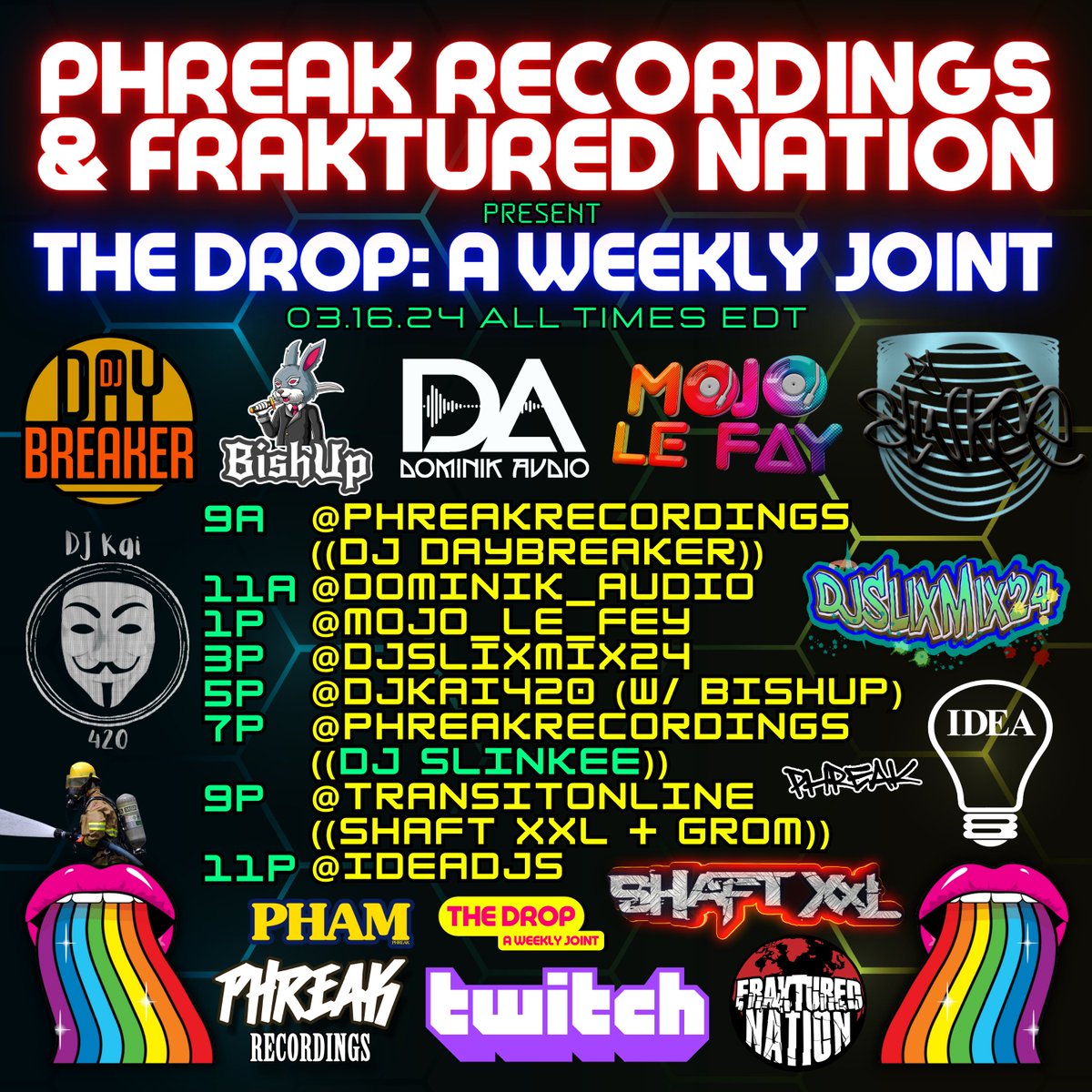 We're honored to once again joining THE DROP: A Weekly Joint!
Amazing artists all day Saturday don't miss out!
📷