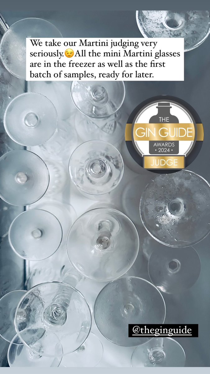 Sandra aka Juniperchick 🍸 (@juniperchick) on Twitter photo Prep for some Martini judging for <a href="/theginguide/">The Gin Guide</a> awards. Mini glasses and samples in the freezer. Prep for some Martini judging for <a href="/theginguide/">The Gin Guide</a> awards. Mini glasses and samples in the freezer.