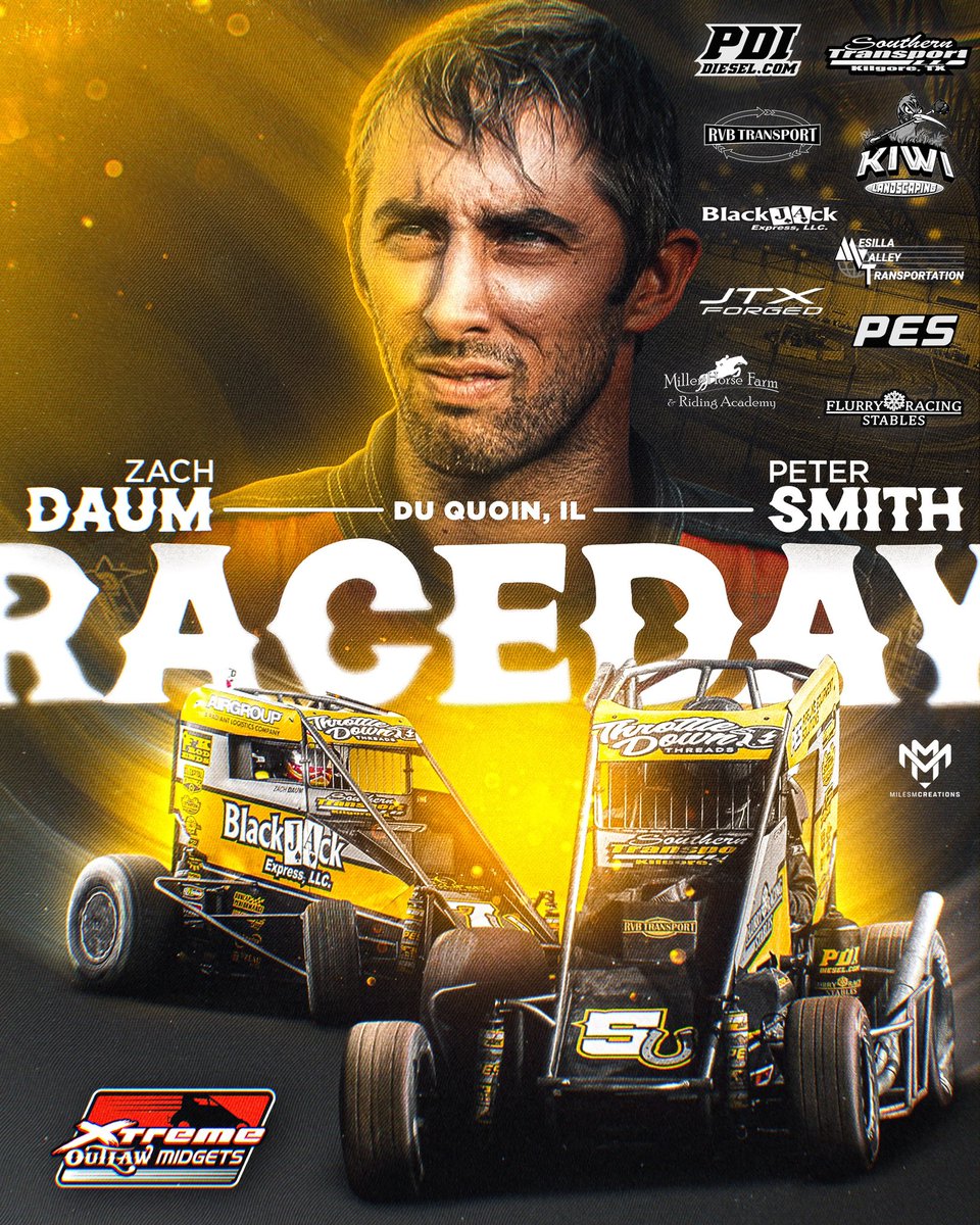 The 7U (@7uracing) on Twitter photo Night number TWO of the <a href="/Xtreme_Outlaw/">Xtreme Outlaw Midget Series</a> double header in DuQuoin, IL. π
β°: 4:30PM CST
Canβt make it to the track? Tune into <a href="/dirtvision/">DIRTVision</a> to catch all the action LIVE.
Donβt forget <a href="/DaumMotorsports/">Zach Daum</a> is your <a href="/Drink_Victory/">Victory Fuel</a> plug all season long. π€π½ Night number TWO of the <a href="/Xtreme_Outlaw/">Xtreme Outlaw Midget Series</a> double header in DuQuoin, IL. π
β°: 4:30PM CST
Canβt make it to the track? Tune into <a href="/dirtvision/">DIRTVision</a> to catch all the action LIVE.
Donβt forget <a href="/DaumMotorsports/">Zach Daum</a> is your <a href="/Drink_Victory/">Victory Fuel</a> plug all season long. π€π½
