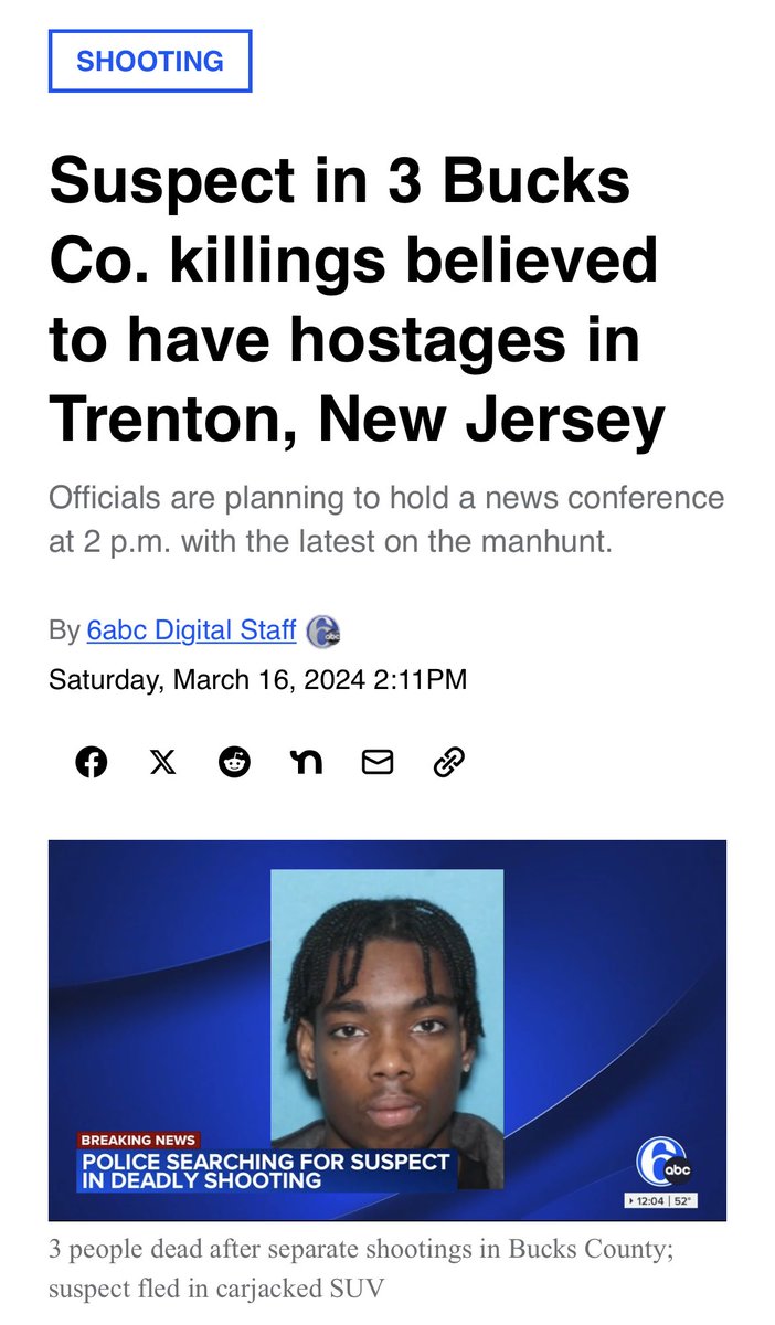 it’s not a gun problem, the problem is blacks with guns. #trenton #buckscounty