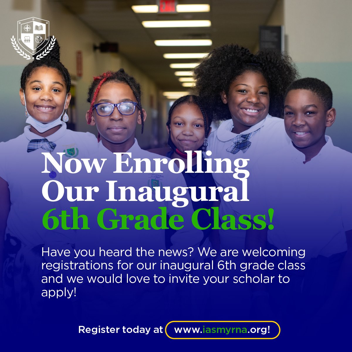 We've had a lot of good news to share recently and we are not done! We are excited to announce that we are now enrolling our inaugural 6th grade class! 

Register your scholar today! iasmyrna.org

#iasmyrna #iasstrong #charterschool #tuitionfree #free #education