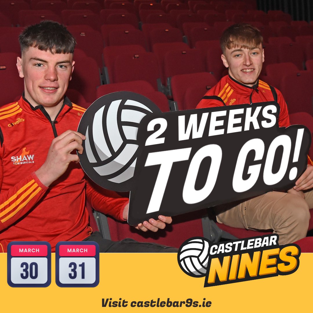 castlebar9s's tweet photo. 🚨 Just 2 weeks to go! 

🏐🎶🍔 Ready for an action-packed Easter Bank Holiday weekend (March 30-31) featuring 9-a-side matches, live music, delicious food and family fun! 

Mark your calendars and don’t miss out!

For more info, visit - https://t.co/Sfpmk0N0Od

#Castlebar9s https://t.co/PCPo1S3OJX