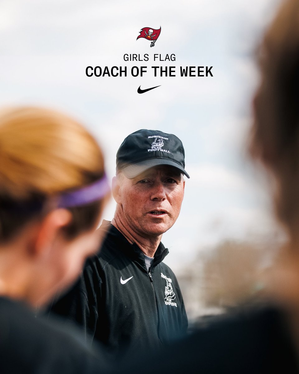 Congrats to @RobinsonFlag's @SaundersFlag for winning Coach of the Week! 👏 Winners receive a $2,000 grant from the Bucs Foundation & new gear from @usnikefootball to help maintain & upgrade their football program.