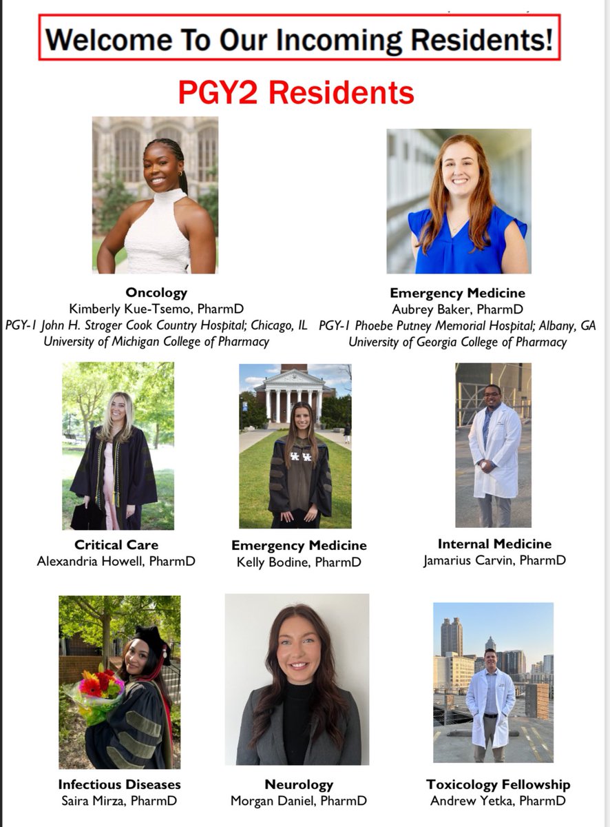 Announcing our <a href="/GradyHealth/">GradyHealth</a> Pharmacy Residency Class 2024-25. Welcome to the Grady Family for the incoming PGY1/2 residents and so excited for our current PGY1 residents who decided to stay with our Grady Family 🤩🥳