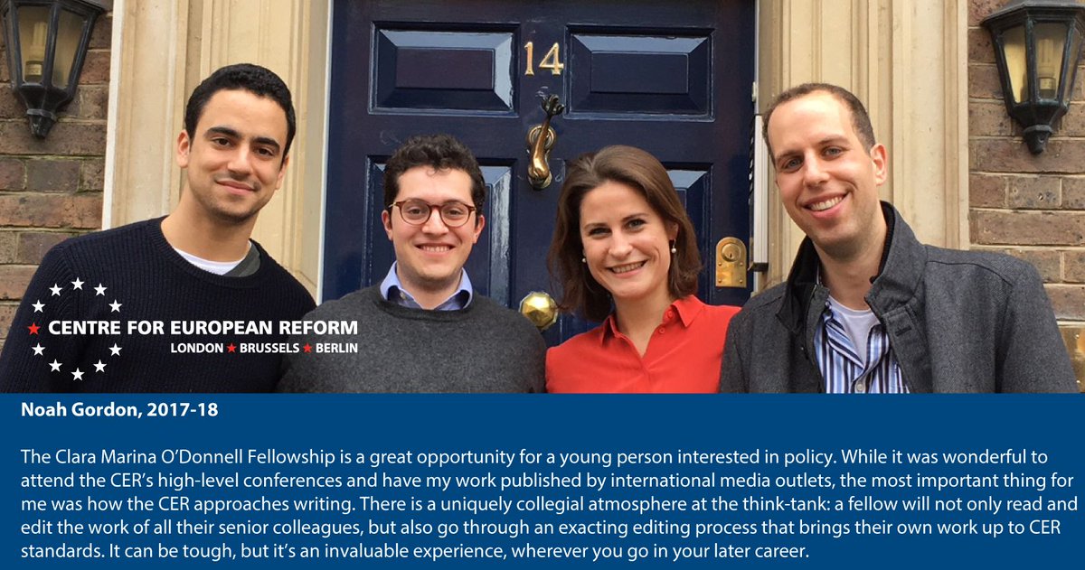 Applications are now open for the 11th Clara Marina O’Donnell fellowship, full details below. Start date: October 2024 for six months Pay: London Living Wage Applications in by: 05/04/24 @CER_EU @BrookingsInst @KingsCollegeLon @Dept_of_POLIS buff.ly/3vV64SZ