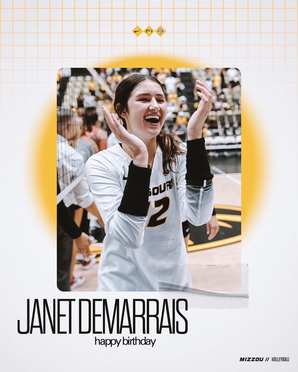 Happy Birthday to our outside from Texas, Janet deMarrais!!! 🎂🥳 #MIZ 🐯🏐