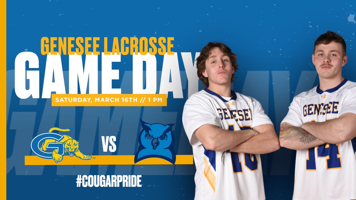 Men's Lacrosse takes on Harford Community College in a road match up at 1:00 PM!! #CougarPride