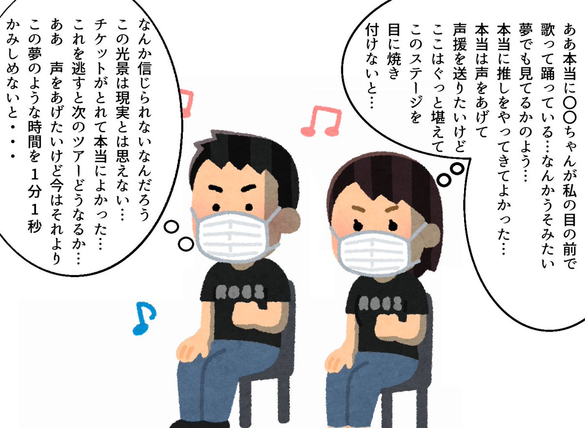 「北海道の人間はライブのノリが悪い」
と言われるけども。違うんです。決して盛り上がってないわけじゃないんです。人様の前でおだつのがはんかくさいんです。内心はもうほんと、こんな感じで燃え上がりまくっています。だからアーティストやアイドルの皆さん。安心してね 