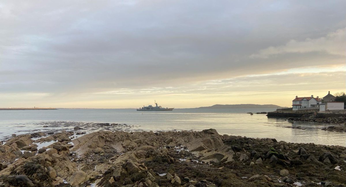 LÉ George Bernard Shaw entering Dún Laoghaire this morning. The ship is open to the public today 12-3 and tomorrow 13:30-16:00. The crew will also be taking part in the St Patrick’s Day Parade, Dún Laoghaire on Sunday at 11:00.