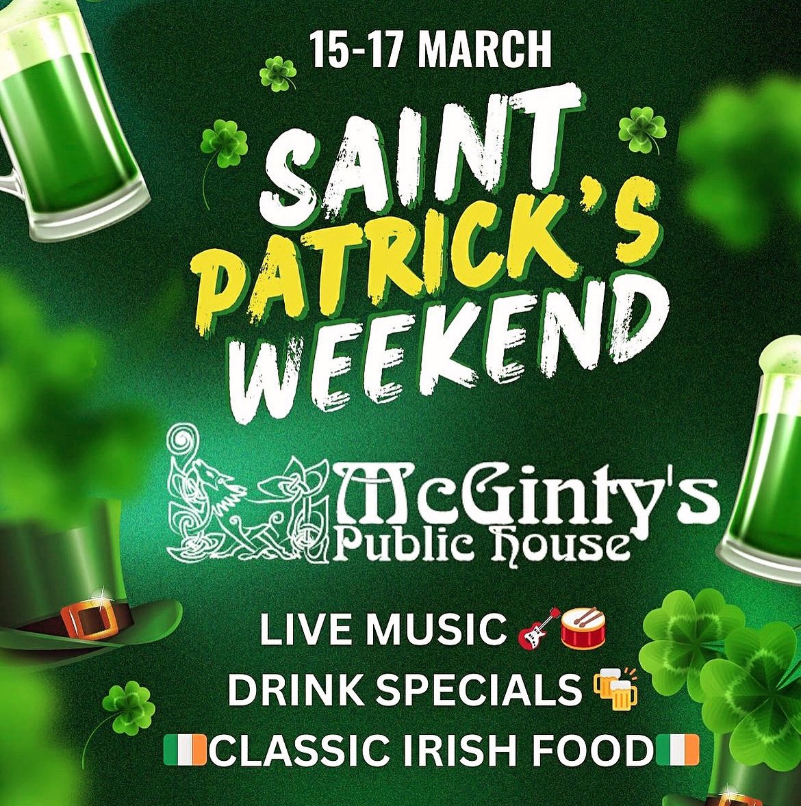 EllsworthPlace's tweet photo. .@mcgintysmd is celebrating #StPatricksDay2024 with:
🍀Live Music + Dancing
🍀Drink Specials
🍀Classic Irish Foods
A local favorite at #EllsworthPlace since 2006, their motto is “there are no strangers here, only friends you haven’t met yet” 🇮🇪
#downtownsilverspring https://t.co/quRJI0uY9V