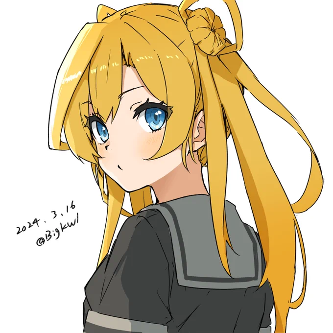 阿武隈#艦これ版深夜の真剣お絵描き60分一本勝負 #艦これ版真剣お絵描き60分一本勝負_20240316 