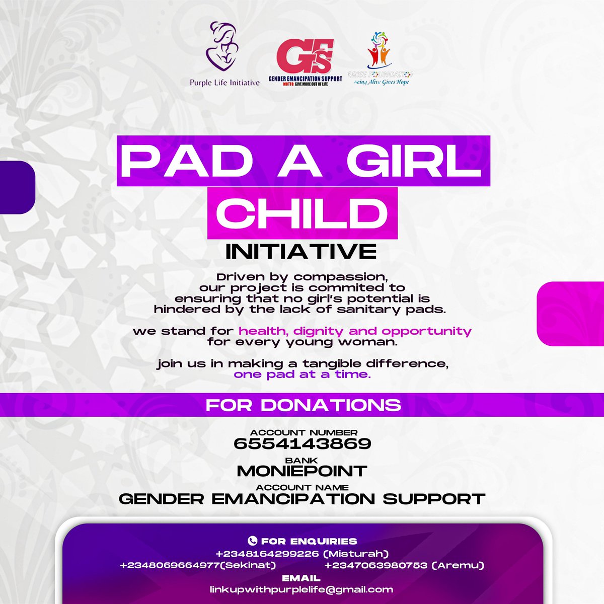 ThechefNurse001's tweet image. Support us in distributing 500 free sanitary pads to young girls in Ilorin and its environs. Your contribution can empower girls to pursue education without disruption.#menstrualhygience #EducationMatters #padforall