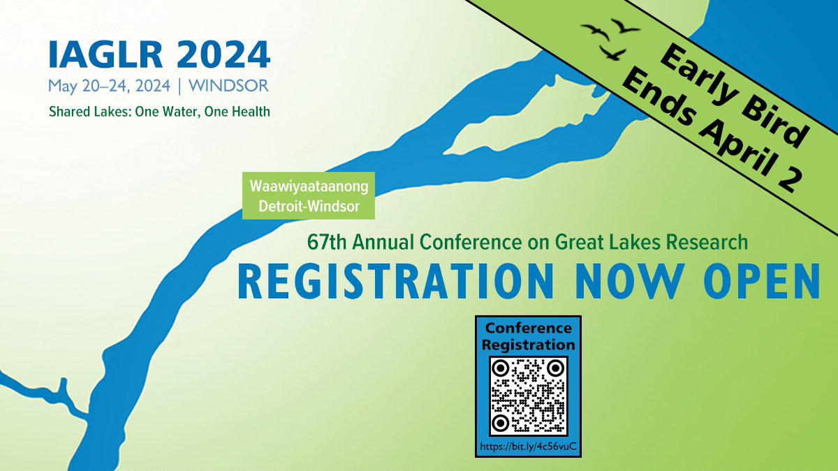 #IAGLR24 registration is officially open! Join in with your fellow researchers to learn about the amazing #GreatLakesSci that has happened since the last conference and to socialize with your colleagues. Early bird rates will be open until April 2: bit.ly/4c56vuC