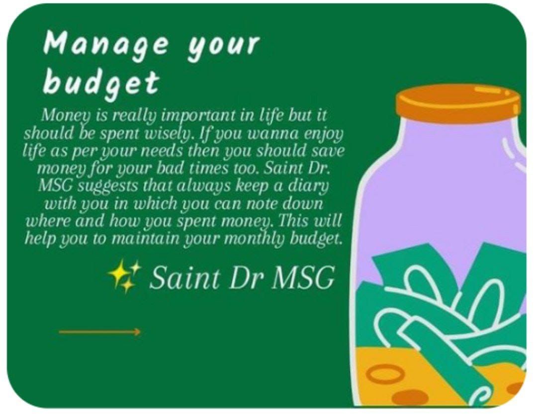 Don't forget your daily expenses. To avoid problems at the end of the month, make notes in your diary regularly. This is the easiest way to get rid of unnecessary expenses. Saint Dr Gurmeet Ram Rahim Singh Ji Insan
The door reveals
 #SavingTips
#TrackYourExpenses
#WaysToSave