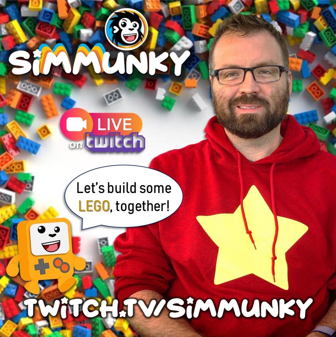 simmunky's tweet photo. LEGOOOOOO!!! Let's build something together this morning!
I'm LIVE RIGHT NOW from 10am-2pm EST 🧱 https://t.co/8xkE2xLbDU 

#twitch #gaymer #gamer #lgbtq #gaygamer #lego #creator #twitchstreamer #twitchtv #simmunky #queer #cozy #inclusive #18andover #Saturday #legobuilder https://t.co/slBELoy0lo