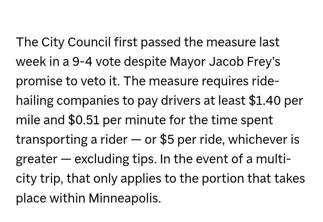 cameron_flester's tweet photo. @dmeyer312 @AbeFroman @AM_Pines @mikerana83 The article states the wage is broken down per mile/per minute or per ride of accepted rides. https://t.co/YICHYYOy6z