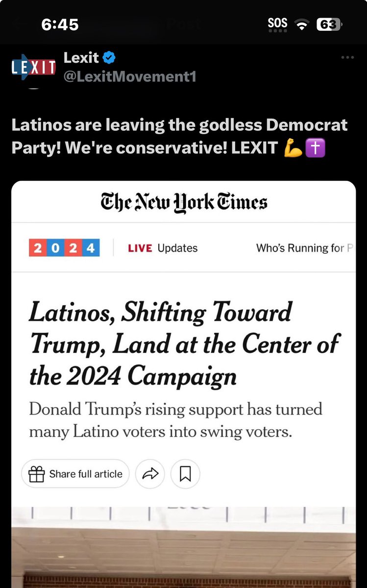 Yes 🙌🏾🙌🏾🙌🏾 I’m one of them,Claró Quẽ Si,The Latino community is voting 4 DJT 😎🔥👊🏾 We are God fearing Hard working Americans who hates Abortion which is murder,Hispanics like Me & Cesar Chavez from Oxnard,CA strongly Oppose Illegal Immigration,if he were alive he’d vote 4 DJT…