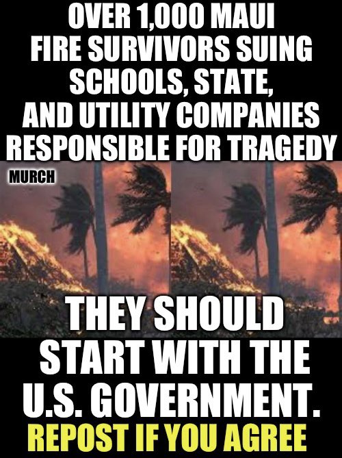 Who supports the Maui survivors? 🙋‍♂️

Who thinks they should sue the federal government? 🙋‍♂️🙋‍♂️