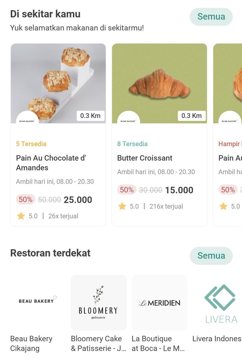 GES, KALIAN HARUS DONLOD APP SURPLUS!!! Isinya makanan-makanan dijual murah biar ga mubazir. So far tenant-nya belom banyak tapi cukup tersebar di Jakarta dan ada yang fancy kayak Le Meridien. Bayar pake eWallet, bisa pickup atau pake kurir. Terdebes 🥹💖