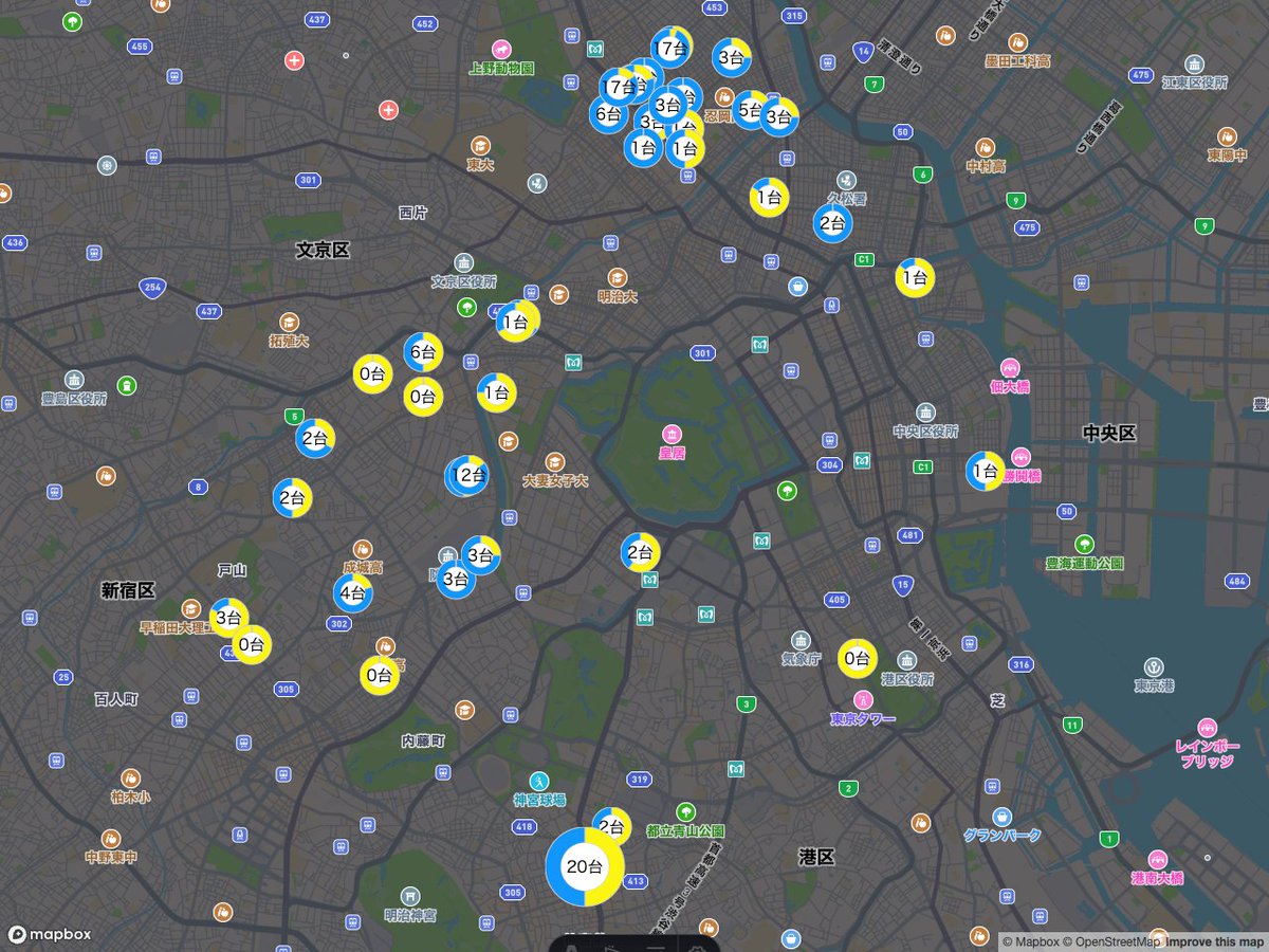 hrykyn's tweet image. 🚲最新の空き状況 を地図に落とすことができた 🙌
ただ、API で Amazon Athena引いてるせいで、レスポンスが遅い、、、。10秒掛かる。
構成考えるかなぁ。
- 地図用のデータ: ベクトルタイル
- 時系列データ: DynamoDB
か?(時系列のグラフも描きたい)
#ハローサイクリング #mapbox