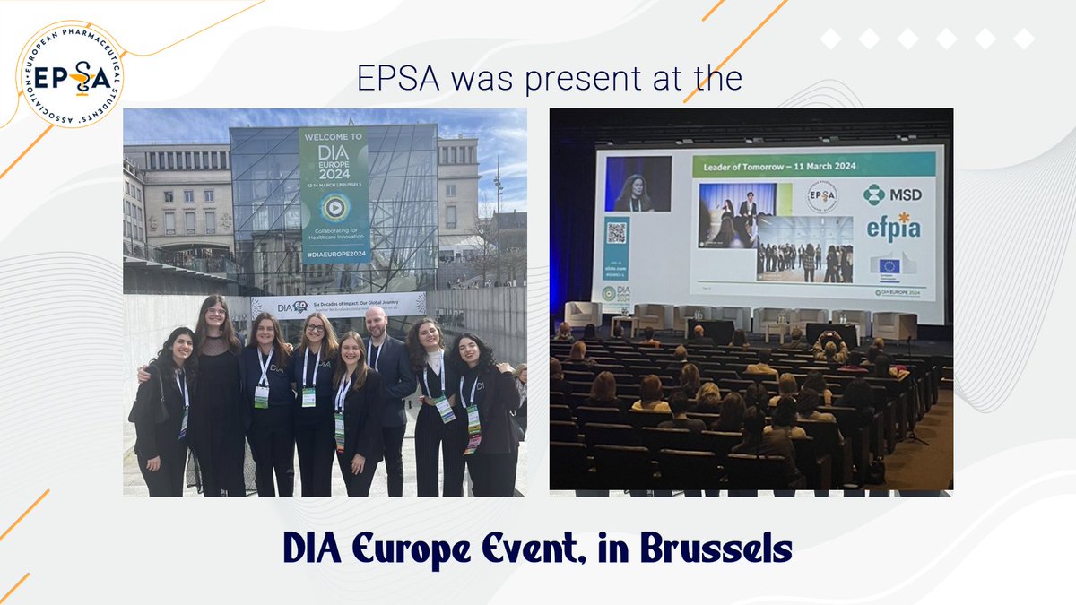 🤝EPSA was present at the <a href="/DIA_Europe/">DIA Europe</a> Congress from the 12th to the 14th of March. An opportunity for the volunteers to learn more about regulatory affairs, connect with several #professionals and enhance their #networking! <a href="/EFPIA/">EFPIA</a> @MSDEurope <a href="/EU_Commission/">European Commission</a> <a href="/DIA_Europe/">DIA Europe</a>