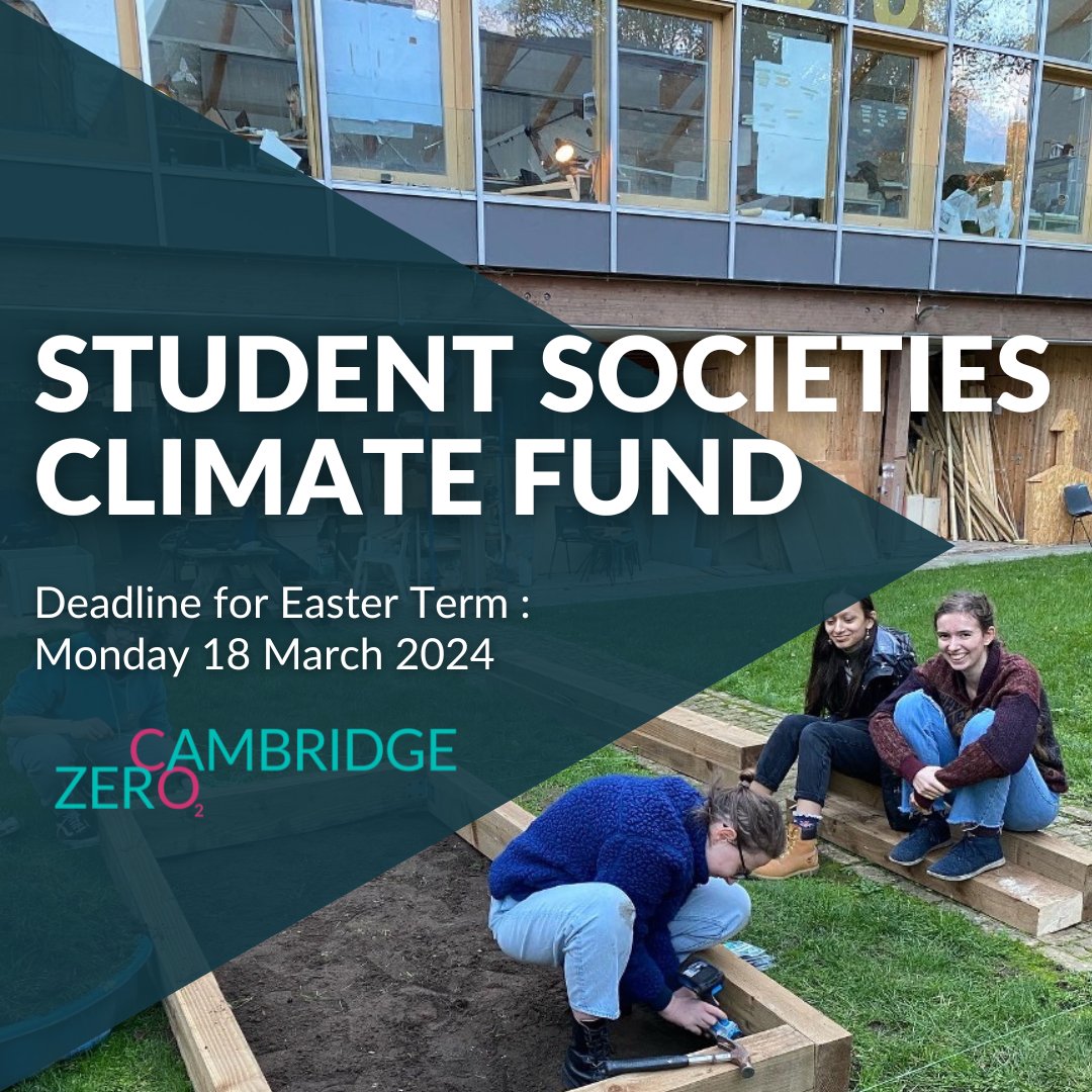 🚨 DEADLINE MONDAY! 🚨 💰 🌱 Looking for funding for your society, student group, sports club, JCR or MCR? Apply now for up to £750 for your climate or sustainability-related project! Apply now for funding for the Easter Term: bit.ly/3OENELZ