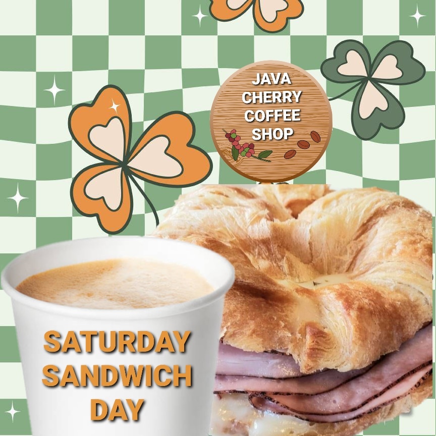 weasaweasa's tweet photo. Good morning. It's Saturday sandwich day at Java Cherry. Enjoy cheesy habanero or swiss & black forest ham on a flaky croissant.
#JavaCherry #Coffee #Espresso #HotSandwich #CitrusHeights #ShopSmall #outsideseating #insideseating #Ham #habanero #swiss #croissant #StPatricksDay https://t.co/DZddpBXoP3