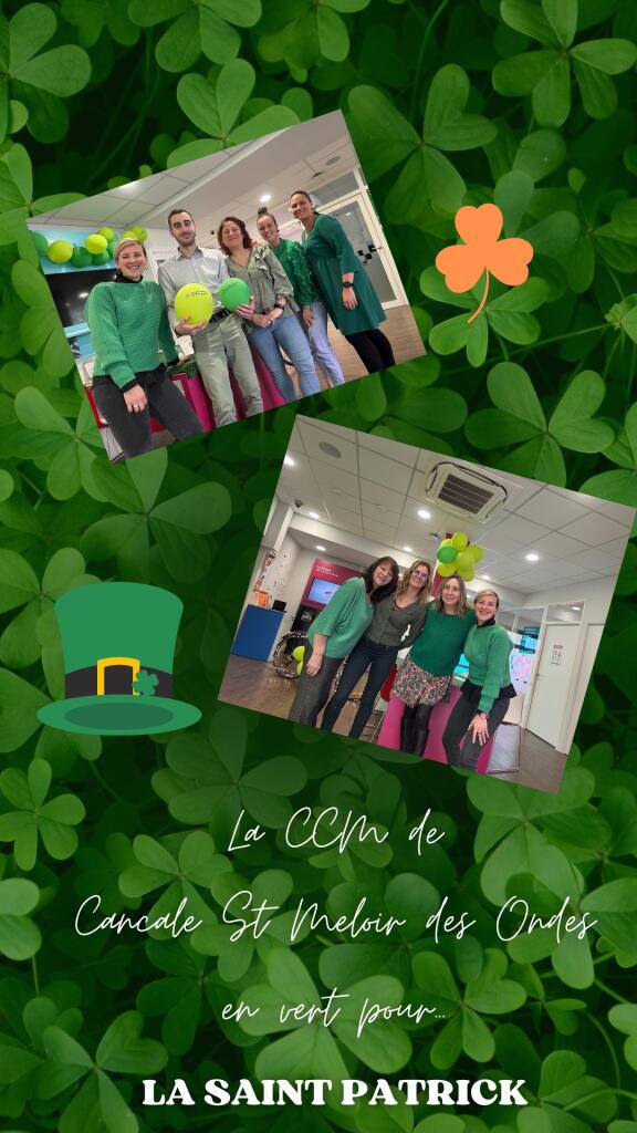 Ccm Cancale St Méloir des Ondes (@ccmcancalestmel) on Twitter photo Tous en vert à la Caisse de Cancale Saint Méloir des Ondes pour...la
Saint Patrick!!! 🍀🍀🍀<a href="/CMB_UTSTMALO/">CMB St-Malo & Côte d'Emeraude</a> <a href="/Emmanutom/">Emmanuelle JOURDAN</a> Tous en vert à la Caisse de Cancale Saint Méloir des Ondes pour...la
Saint Patrick!!! 🍀🍀🍀<a href="/CMB_UTSTMALO/">CMB St-Malo & Côte d'Emeraude</a> <a href="/Emmanutom/">Emmanuelle JOURDAN</a>