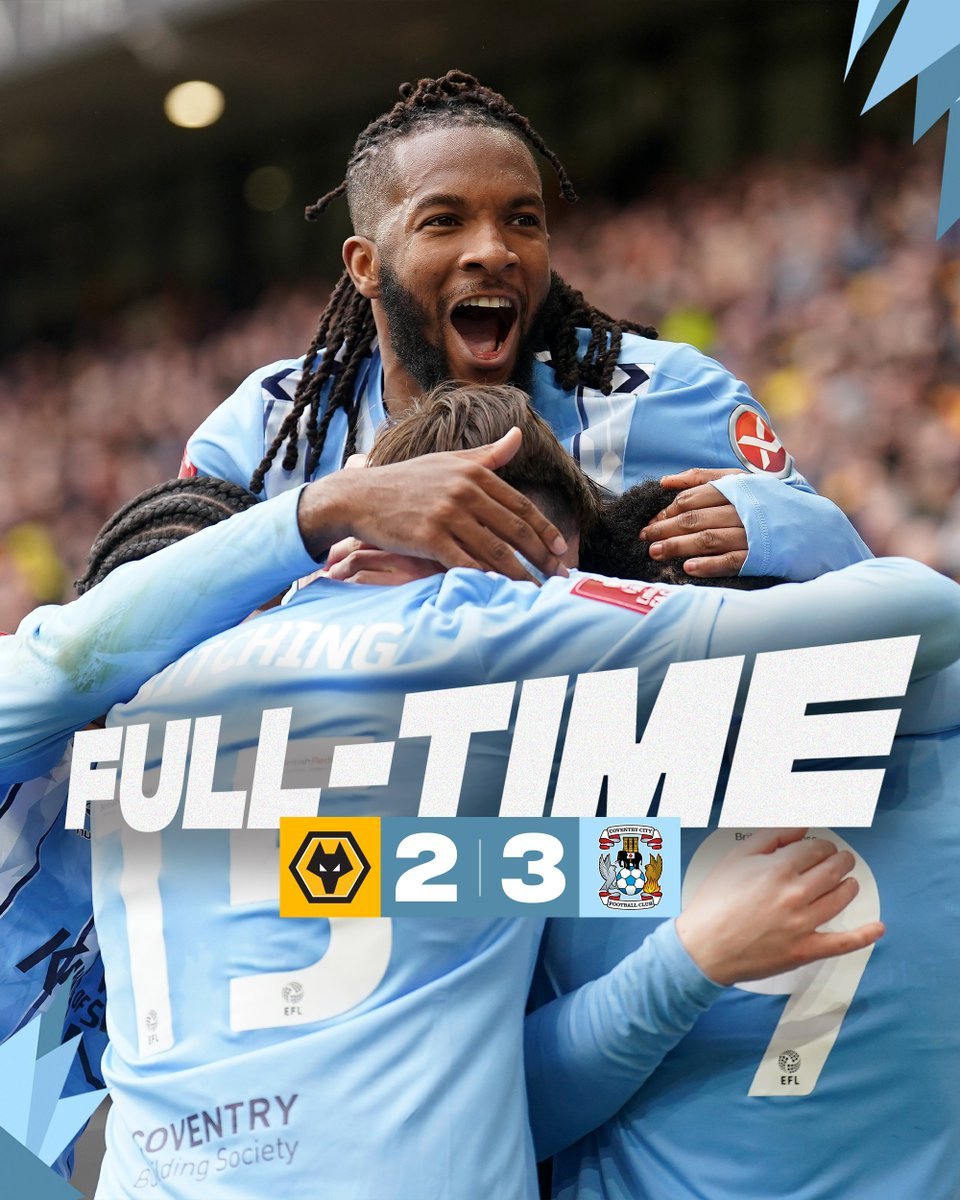 Coventry City are off to Wembley after edging Wolves 3-2 at Molineux, with Ellis Simms completing his brace in the 97th minute before setting up Haji Wright's last-second winner in the FA Cup quarterfinals. @joshwrightt12__ on Coventry's ascent: breakingthelines.com/efl-championsh…