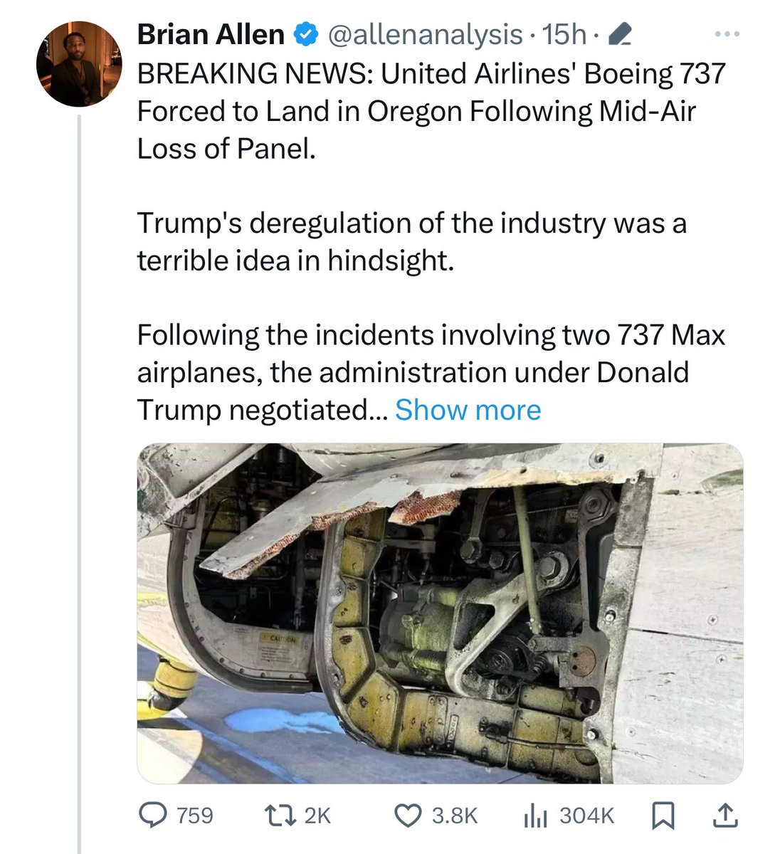 Now they're attacking my account with community notes because I'm exposing the truth about Boeing. The narrative that DEI is responsible for the Boeings safety issue is plain and simple race-baiting, people like Elon Musk are on here spewing nonsensical narratives to his…