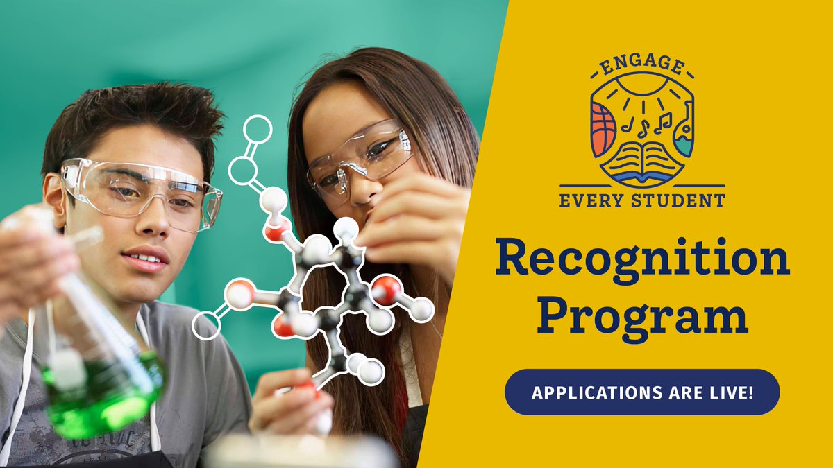 How has your afterschool or summer program helped to #EngageEveryStudent? 

Apply today to the Engage Every Student Recognition Program to have your program recognized for its impact on youth! engageeverystudent.org/engage-every-s…