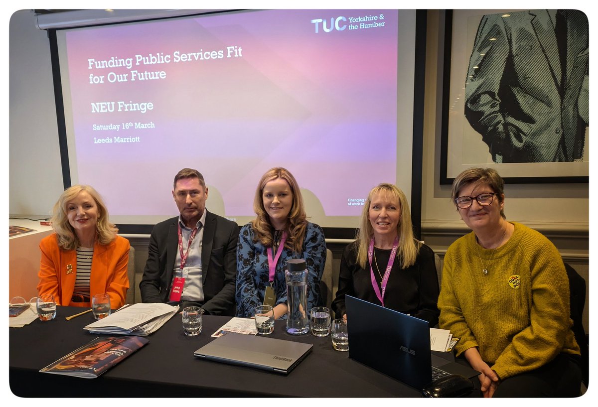 Our #FundingForward Fringe event panel ready to go, this lunchtime at #TUCYH2024

@TUCYorksHumber @NEUnion #educationfunding #SEND @unisonhealth