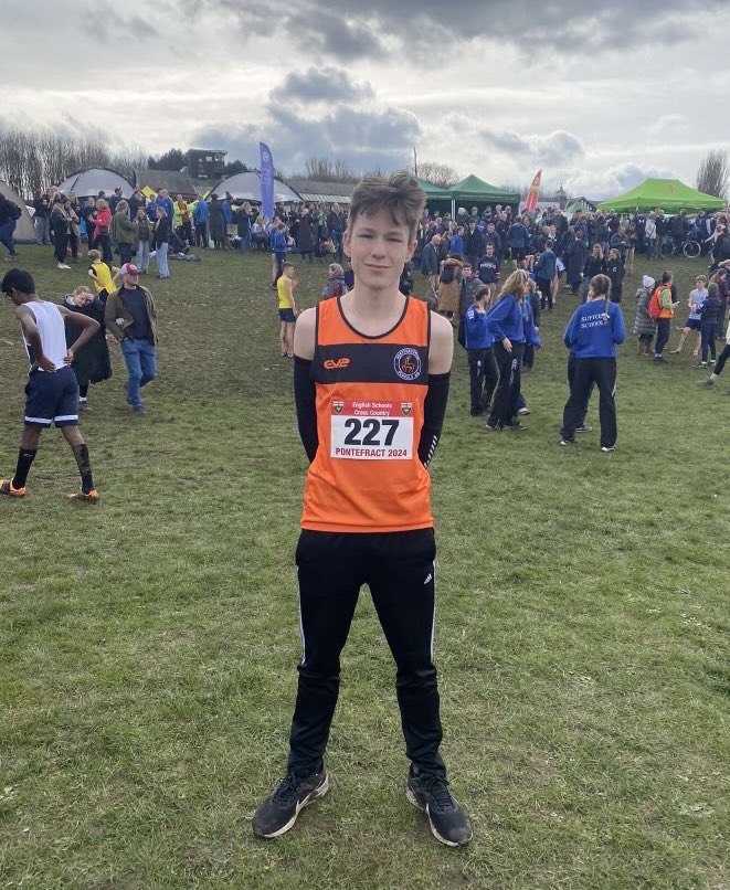 National Cross-Country: All the very best to H Johnson who is running in Herts colours at the @SchoolAthletics XC championships at Pontefract race course today. Brilliant achievement to be wearing the orange vest. #proudrps #rpsathletics 🟠👍🏽🏃🏼‍♂️