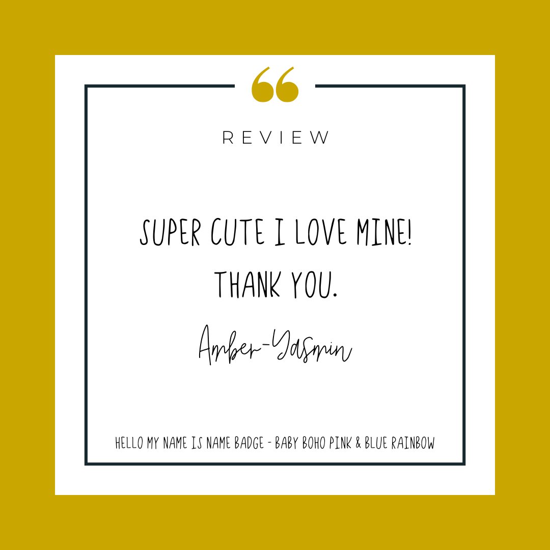 We're so pleased to hear you're happy with your purchase, Amber-Yasmin! Thank you so much for taking the time to leave a review 🥰 #Etsy #EtsyReview #NameBadge #NHSBadge #HelloMyNameIs #BeeyoutifulGifts