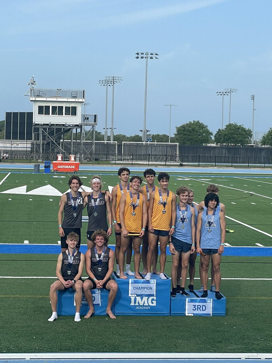 Boys 4x800 takes 2nd Place with a season best of 8:23 at the IMG Spring Break Invitational. 

Fun Fact: Seamus Hodge completed the 3200 just before running this race. <a href="/todd_brigman/">Todd Brigman</a> <a href="/CoachWebb1337/">Coach Emily Webb</a> <a href="/Jwlafollette/">Jamie LaFollette</a> <a href="/NicevilleEagles/">Niceville Eagle Athletics</a>