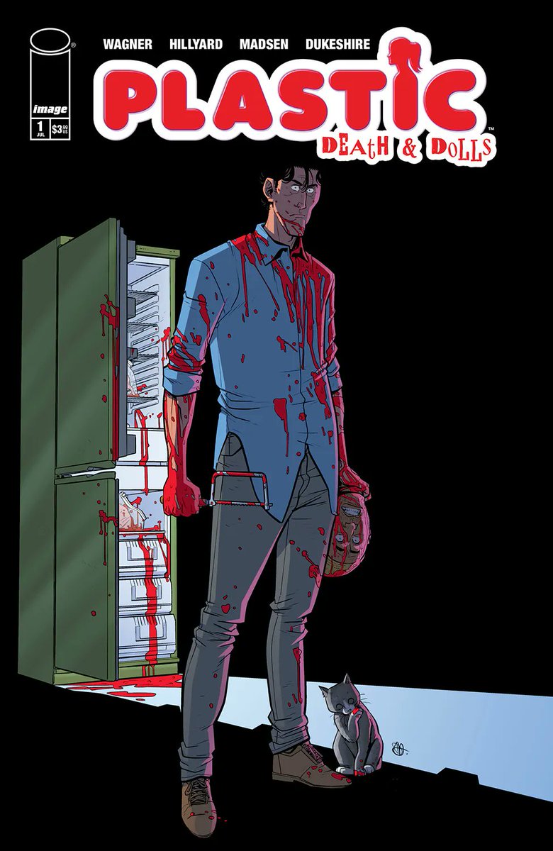 NO: it was not a dream (nightmare?!)... Edwyn, the empathetic serial killer with a blow-up doll girlfriend, is BACK this June in a new #PlasticComic sequel from the original team of @Doug_Wagner, @DBH184 & @eDukeDW🩸🤗