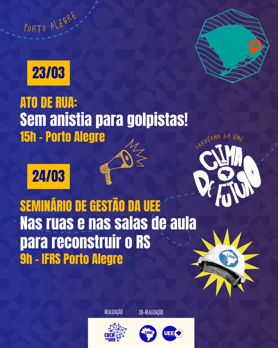 ueers_'s tweet photo. Dia 21 vamos começar por Porto Alegre onde vai ter um baita debate sobre o papel das universidades no combate à crise climático e o Seminário de Gestão da UEE.

Além do Festival Curto-Circuito, sexta (22), às 18h no Xirú Beer 🔥 https://t.co/2oideJmDkF