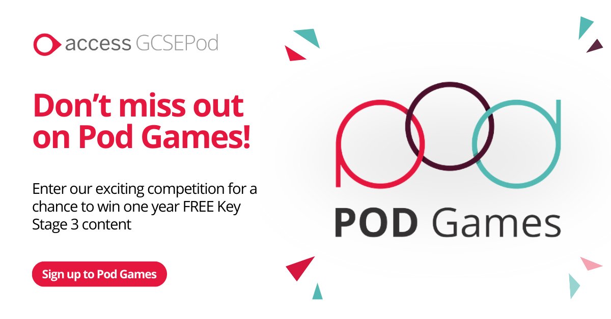 Our games are running until June 28th, so there's plenty of time to join in and climb the leaderboard! The top-performing schools will win a year of Key Stage 3 content for free. Get your school involved: 👉ow.ly/PMVB50QUzoJ #Students #PODGames Terms & conditions apply