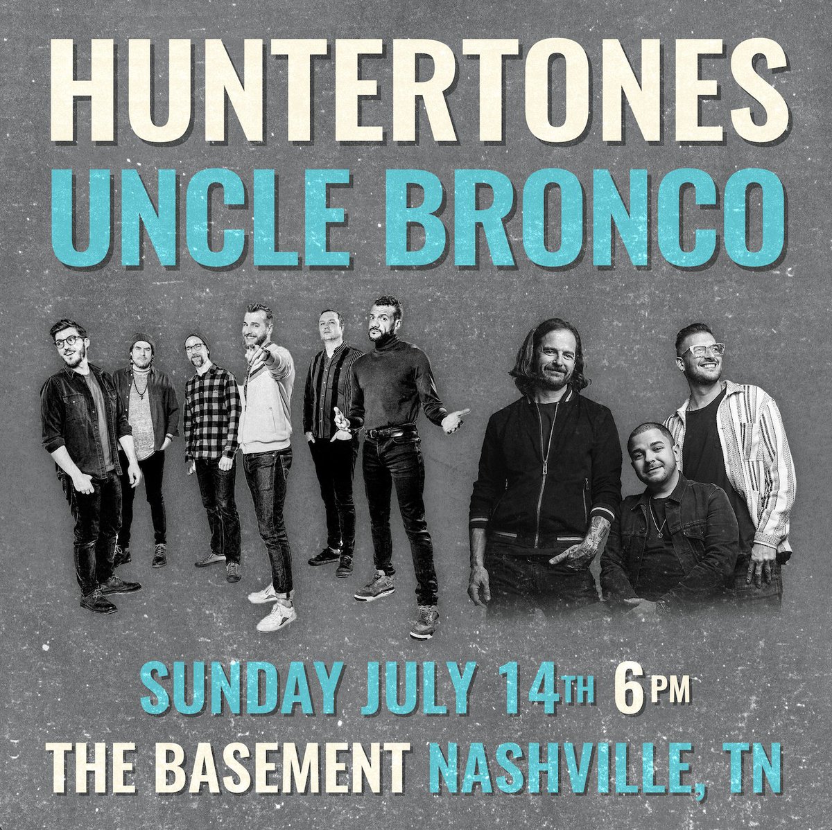 JUST ANNOUNCED!! @huntertonesband w/ @unclebronco_music will be in the house on JULY 14th. Tickets are on sale RIGHT NOW 🏃: thebasementnashville.com